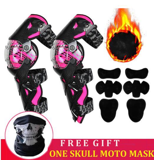 VEMAR Motorcycle Knee Pads Racing Moto Knee Guards CE Motocross Protection Riding Safety Protective Gear Adults Knee Protector: E-18 RS Warm lining