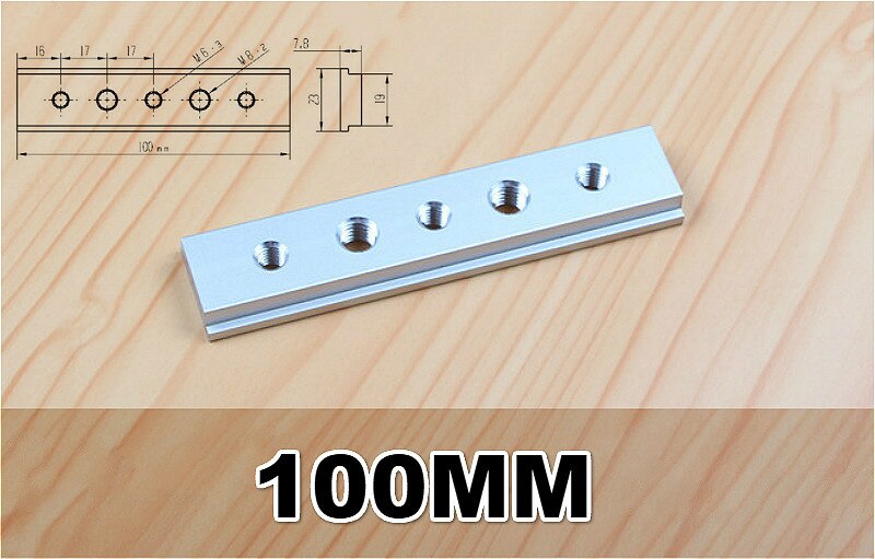 Aluminium T Track Slot M6 M8 Slide Slab for T-slot T-track Miter Track Fixture Slot Woodworking Tool Router Table Tools: 100mm with hole