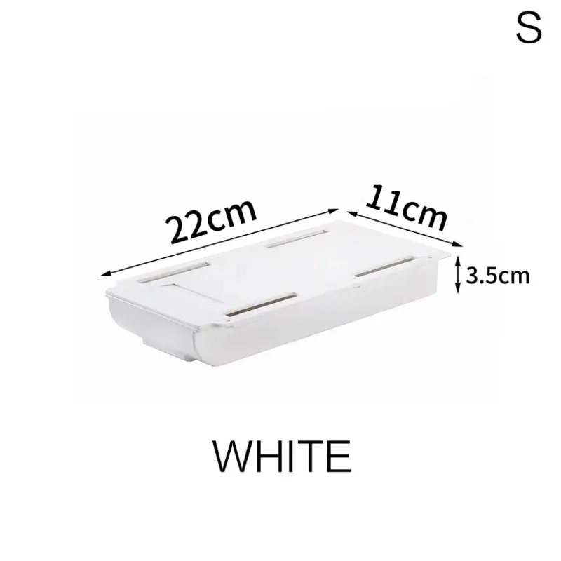 Zelfklevende pennenbakje onder verborgen bureaulade opbergdoos diversen cosmetica briefpapier organisator houder voor thuiskantoor: Black