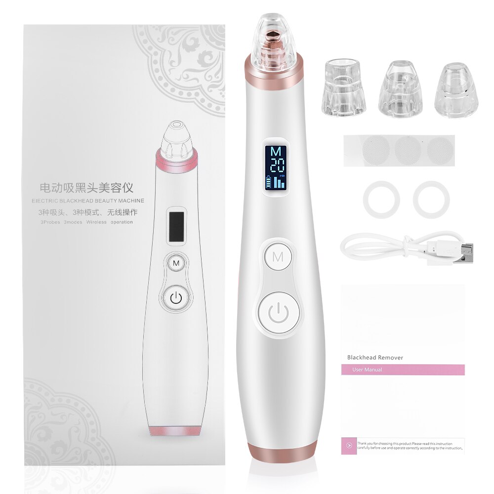 Electric Facial Pore Cleaner Exfoliator Face Blackhead Remover Acne Vacuum Deep Cleansing Suction Machine Nano Sprayer Steamer: Blackhead Remover