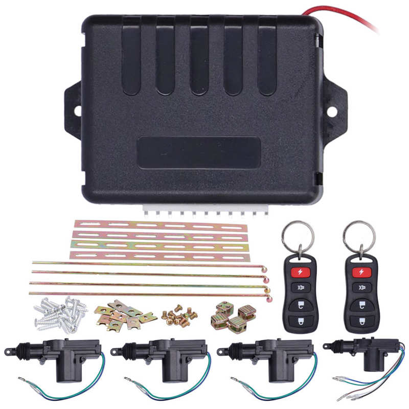 Central Locking Kit Auto Remote Control Central Lock Actuator Kit Keyless Entry System 12V W/LED Indicator
