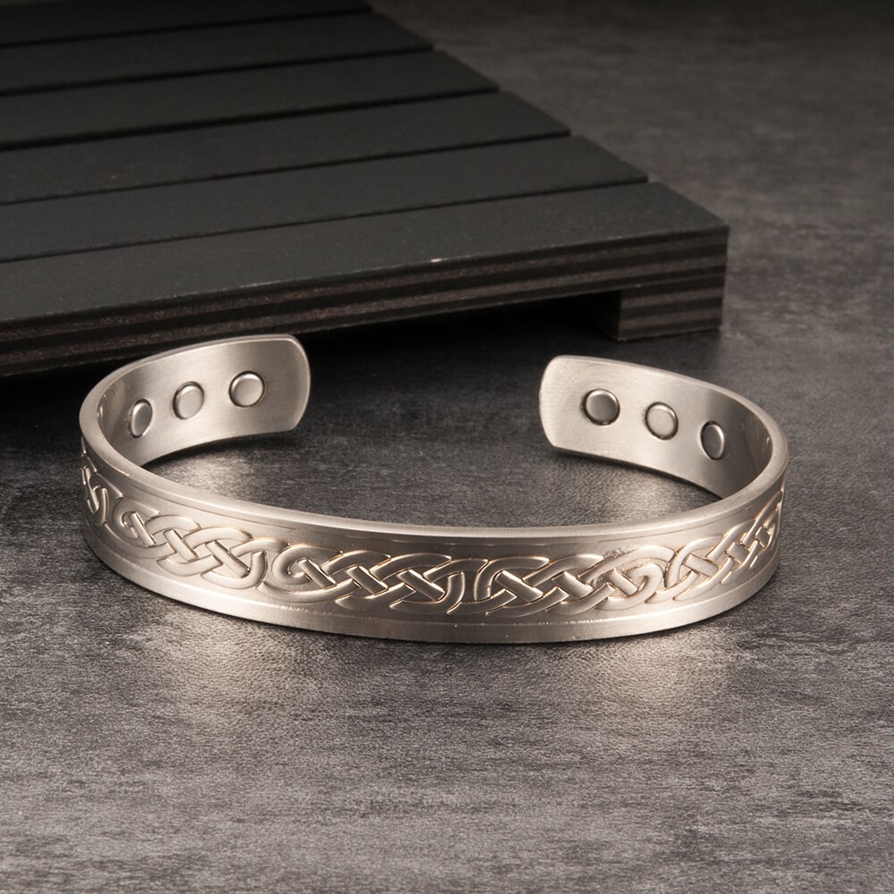Vinterly viking armbånd mænd ren kobber justerbar manchet armbånd energi armbåndsbånd magnetiske armbånd armbånd til gigt