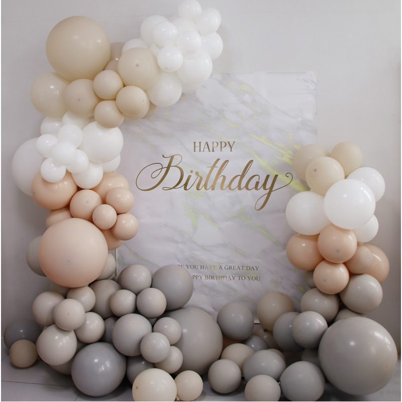 50pcs Sand White Balloon Arch Beach Theme Party Balloon Garland Balloon Wedding Wedding Decoration Stand Birthday Party Decor