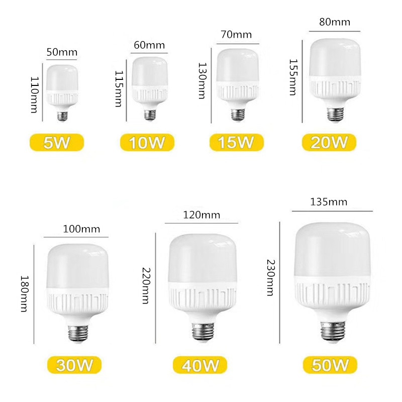 Super heldere spaarlamp LED lamp E27 B22 LED lamp AC220V 50W 40W 30W 20W 15W 10W 5W lamp