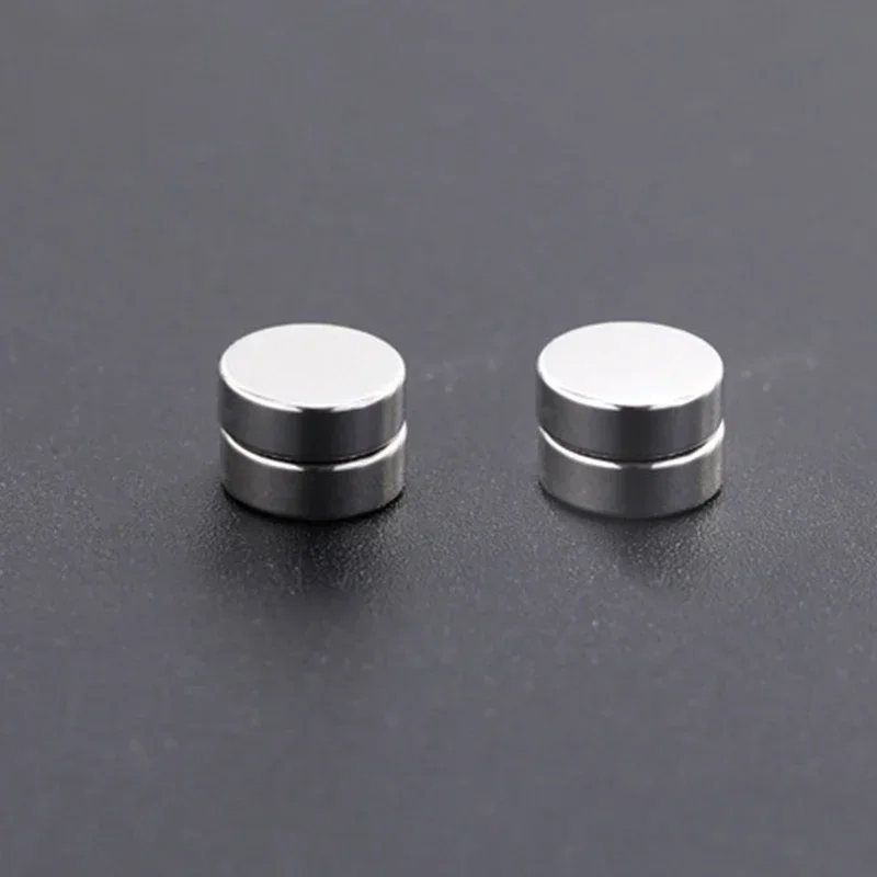 1/3 pares de pendientes magnéticos de cristal de 6MM sin perforación de acero inoxidable para hombres, pendientes magnéticos de circón Punk, joyería sin perforación