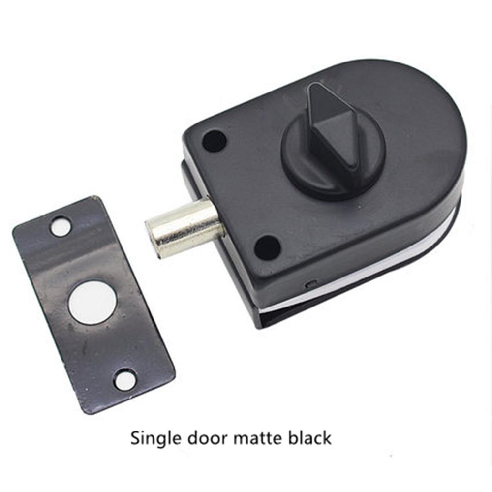 Gratis Opening Roestvrij Staal Glas Deurslot Enkele Deur Dubbele Deur Glazen Deur Lock Grond Pin Slot Glazen Deur Deur pin Klink: single door black