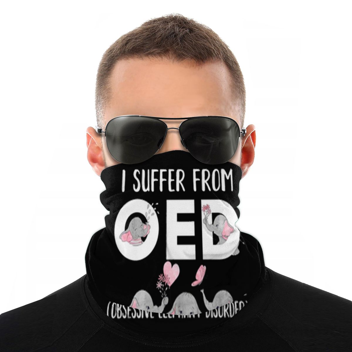 Mascarilla transpirable con estampado de animales para hombre y mujer, pañuelo Unisex único y diferente, con estampado de Oed, estrés, estrés, elefante, música: Default Title