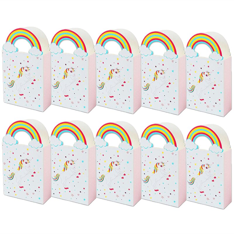 10pcs Kraft Paper Unicorn candy box Bags Sweets Candy Packing Pouches wedding baby kid birthday party decor Wrapping Supply