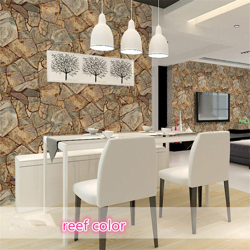 53cm*100cm 3d pvc steinmønster tapet hjemmeinnredning soverom lesesal tapet: Stil 1