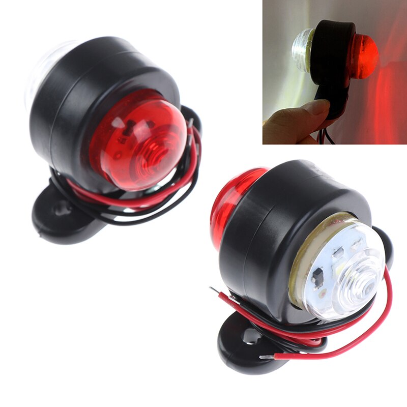 Car Truck LED Side Marker Light 10-30V Double Mini Lamp White Red For Trailer Lorry Caravan