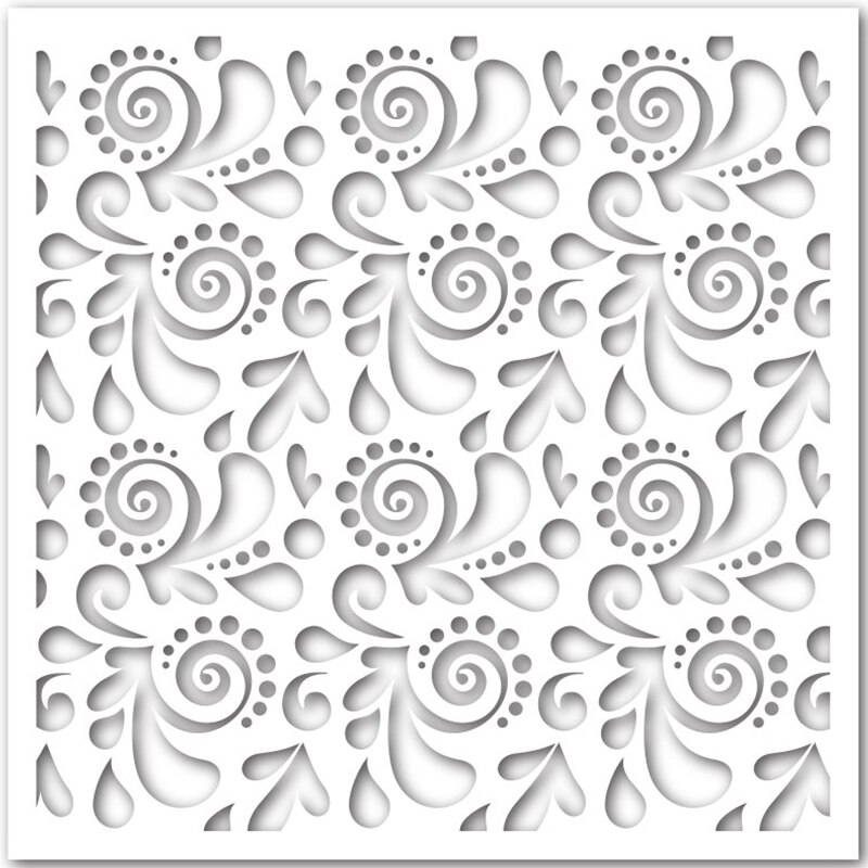 6*6 inch Water Ripple Blister Wavy Line Flowers Matric Doodle Plastic Stencil DIY Scrapbooking Drawing Template #18: 14