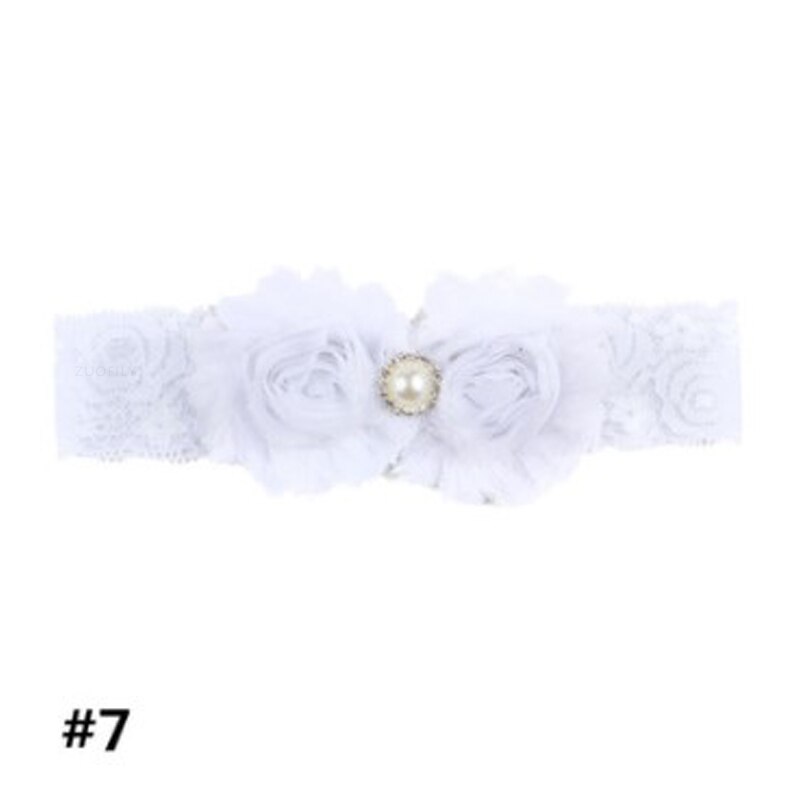 Baby Mooie Hoofdband Tulband Bloem Parel Boog Pasgeboren Meisjes Hoofdbanden Elastische Kids Peuter Haarband Prinses Haar Accessoires: 07