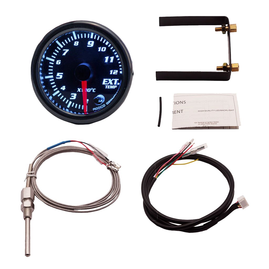 Medidor EGT de 52mm, pirómetro de temperatura de gas de escape de 2 &quot;, 2-12x100 Celsius