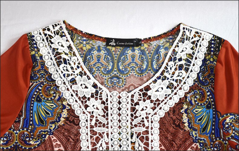 7XL Print Bohemia Dress Women Africa Ethnic Clothing Half Sleeve Beach Vacation Long Dresses Dubai Arab Abaya Kafan Muslim Robe