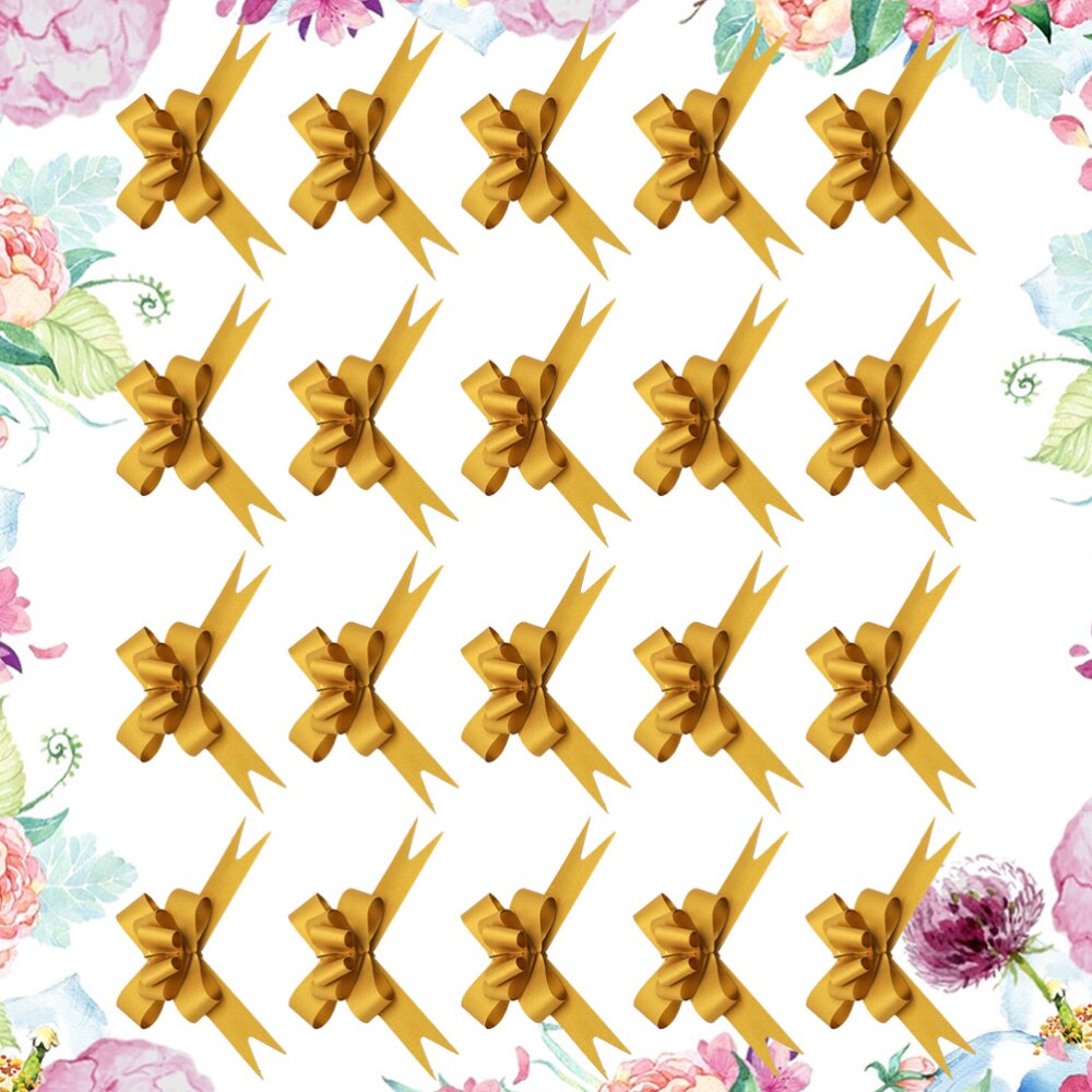 50Pcs 9cm Beautiful Pull Bowknots with Snowflake Pattern Christmas Decorative Pull Bowknots Box Pull Bows Bowknot Ribbon(Re