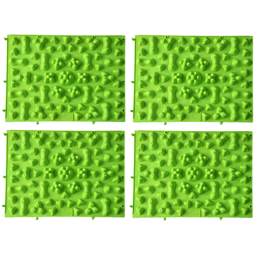 Tapete de massagem para pés, 4 unidades, reflexologia, acupressão, almofada tpe, promove a circulação sanguínea, alívio da tensão, placa de massagem, escritório doméstico