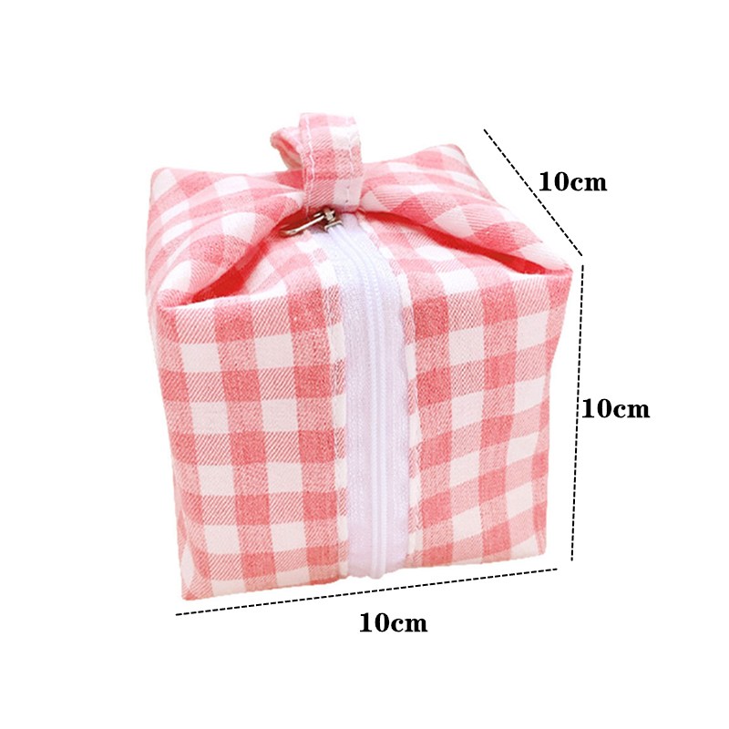 PURDORED 1 Pc mini krata kosmetyczka kobiety śliczna mała kosmetyczka kobieta dziewczyna podróż kosmetyczka szminka torba Pochette