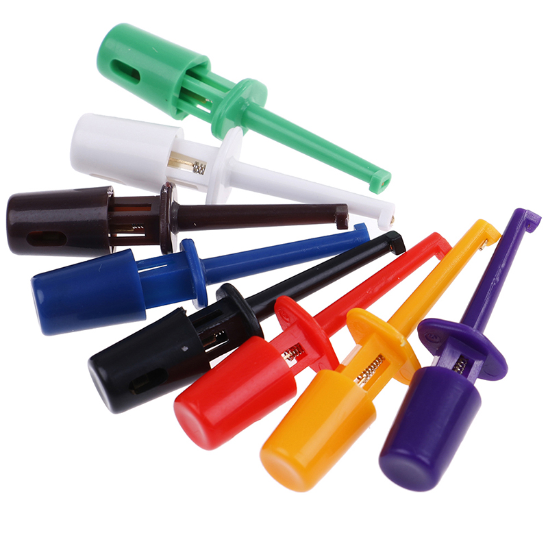 Mini 12Pcs Or 10pcs Single Test Hook Clip Test Probe For Electronic Testing IC Grabber Large Round Crocodile Clip Hook Test Clip