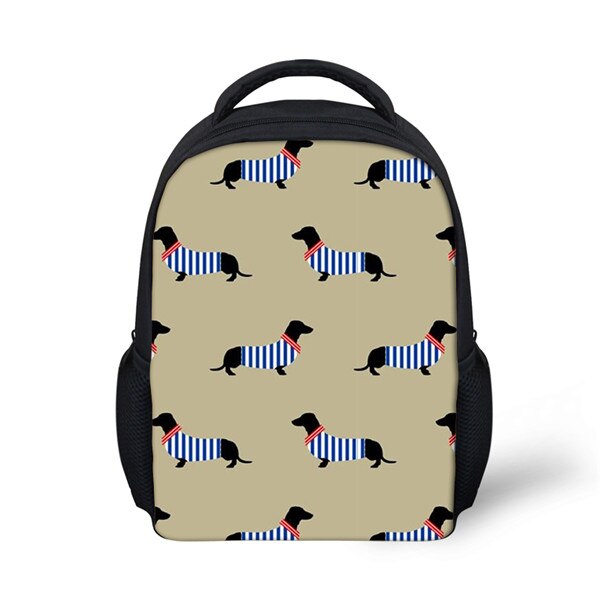 ELVISWORDS Cartoon Pet Dog School Backpack Girls Boys Kindergarten Kids Bag Mochila Escolar Dachshund Small School Bags For Baby: ALP032F