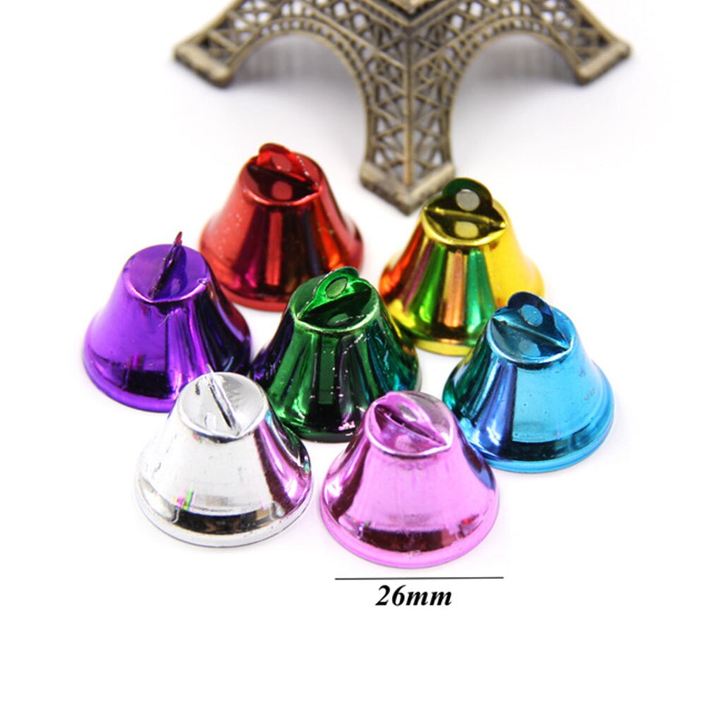 Mini campana pequeña colorida de Metal, instrumentos de percusión musicales, campana colgante, manualidades de entretenimiento, bricolaje, 10 piezas: Verde claro