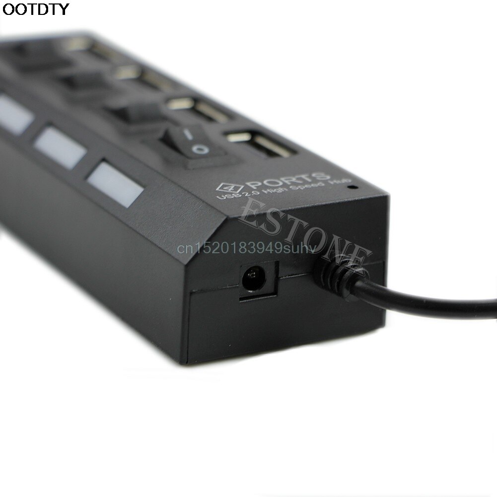 4 Port USB 2.0 High Speed External Multi Expansion Hub with ON OFF Switch