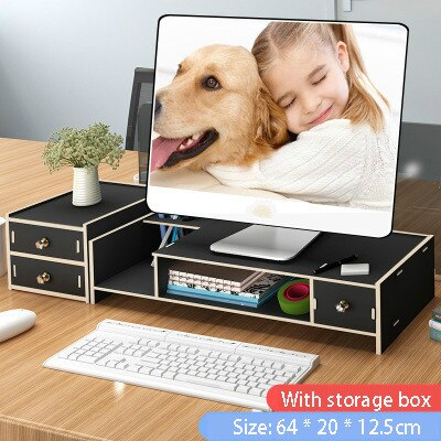 The Neck Guard Office Computer Monitor Elevated Display Screen Base Bracket Computer Rack Desktop Finishing Rack Storage Box: Bright storage box