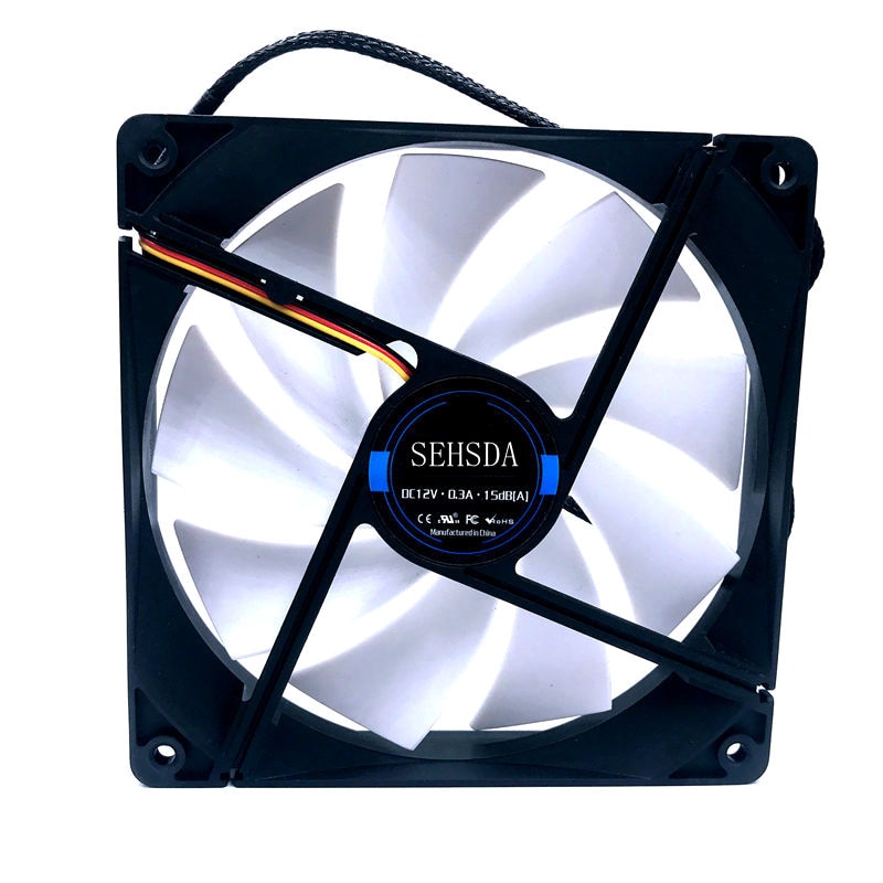 slient quiet low noise 140mm cooling fan 140*140*25mm DC12V 0.30A(rated 0.18A) 880RPM 15DBA axial computer pc case cooler