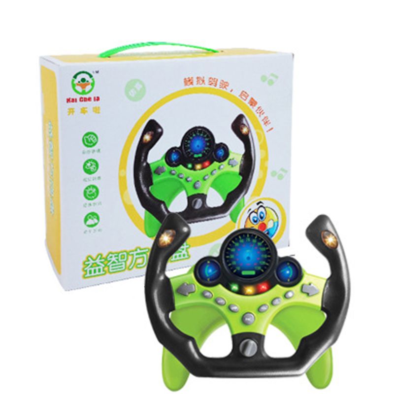 Kids Baby Racing Steering Wheel Infant Simulation Driver Role Play Acce: Green