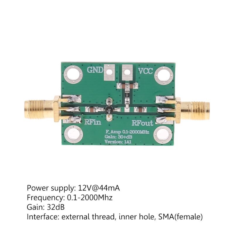 0.1-2000MHz 2GHz RF Wideband Low Noise Amplifier LNA Broadband Module Gain 30dB