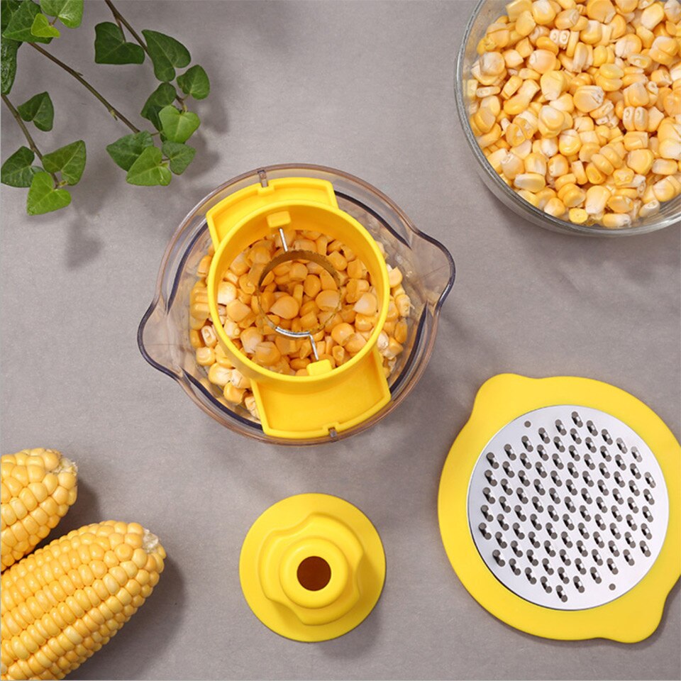 Corn Stripper Manual Rotary Peeler Vegetable 420 Stainless Steel Blade With Container Grater Kitchen Gadgets Cooking Utensils