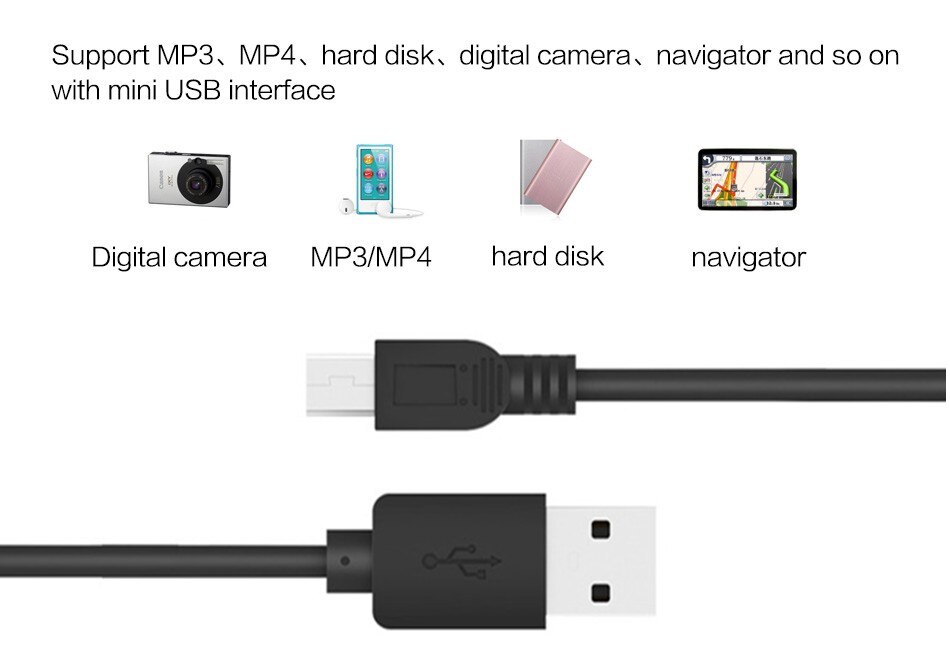 Mini USB Cable Mini USB to USB Fast Data Charger Cable for MP3 MP4 Player Car DVR GPS Digital Camera HDD Mini USB
