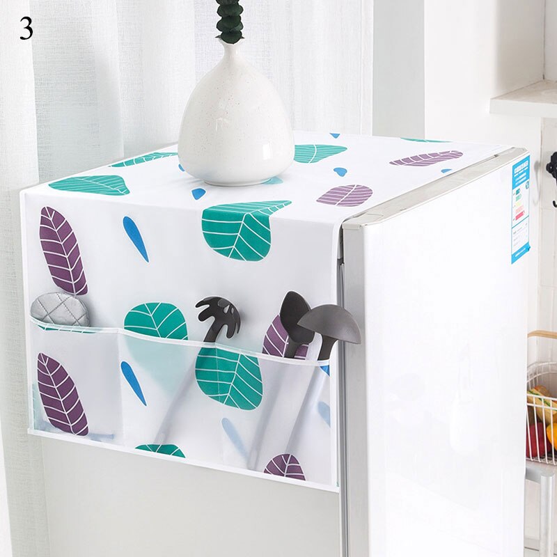Waterproof Washing Machine Coat Dustproof Refrigerator Cover Animal Fruit Pattern Sun Dust Protection Case Household Accessories: Dark Grey
