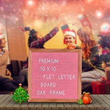 10" * 10" Felt Letter Board Sign Message Home Office Decor Board Oak Frame with 290 Changeable White Letters Symbols Numbers