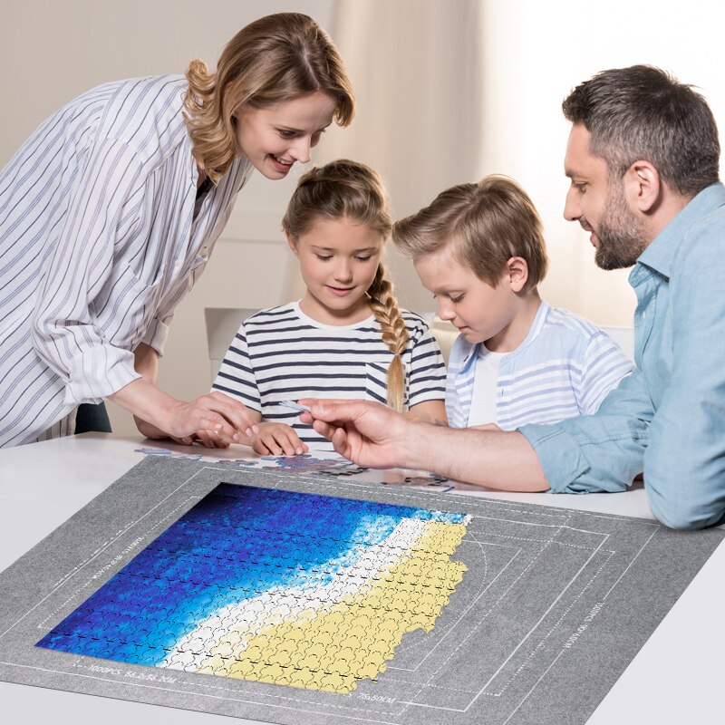 Puzzles Board Jigsaw Mat Set Felt Play Mat Puzzle Storage Accessories Roll Up Blanket with Guide Line Puzzle Mats for Adult Kids