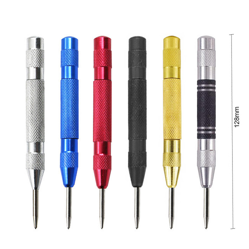 Punzón central automático, taladro de Metal General para carpintería, herramientas manuales de punzón automático con resorte ajustable para Metal y madera