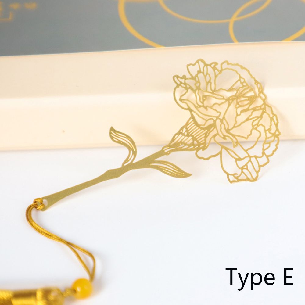 Metal Leaf Bookmark Hollowed Out Brass Leaf Vein Cultural Student Supplies Office School Stationery Accessories: E