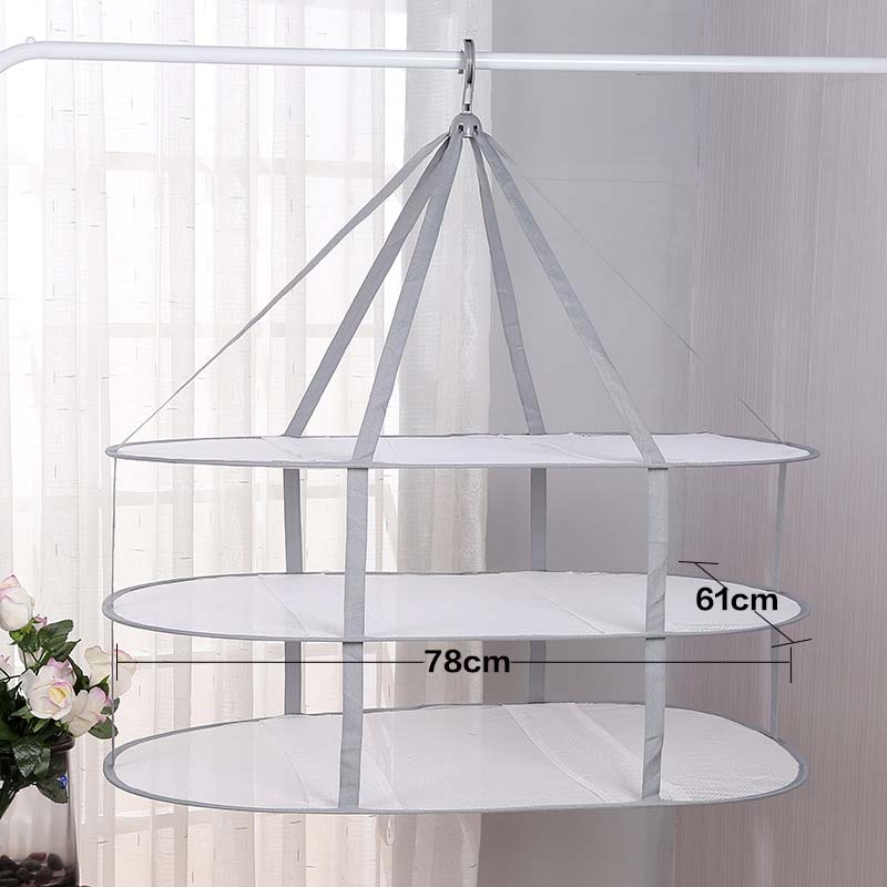 Windproof Clothes Drying Net For Sweater Bra Underwear Hanging Drying Rack Laundry Basket Mesh Folding Nets Flat Out to Dry: 7
