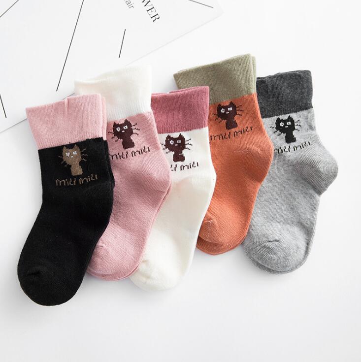 Herfst Kinderen Sokken Katoenen Buis Streep Kid 'S Sokken Vrouwelijke Mannelijk Kind Sokken 5Pairs = 10 Stuks: 003 / S