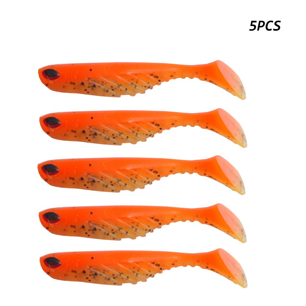 Hexakill 5 stk / mye 7cm 2.9g orm myke lokker kunstig fiske agn wobbler karpe fiskeutstyr shad silikon: 01