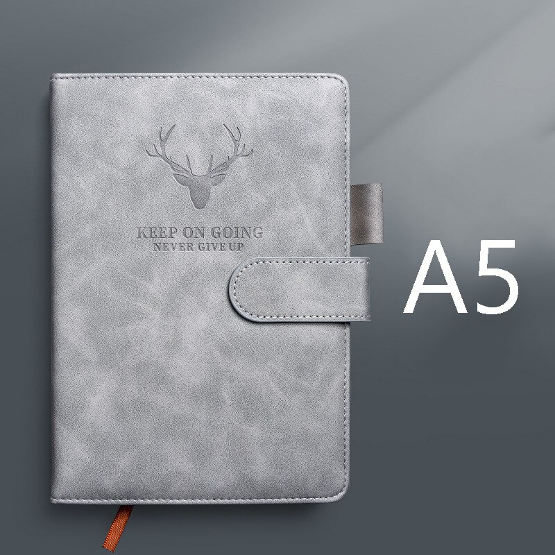 360 Pages Super Thick Wax Sense Leather A5 Journal Notebook Daily Business Office Work Company Notepad Book Logo School Supplies: Gray Notebook 1