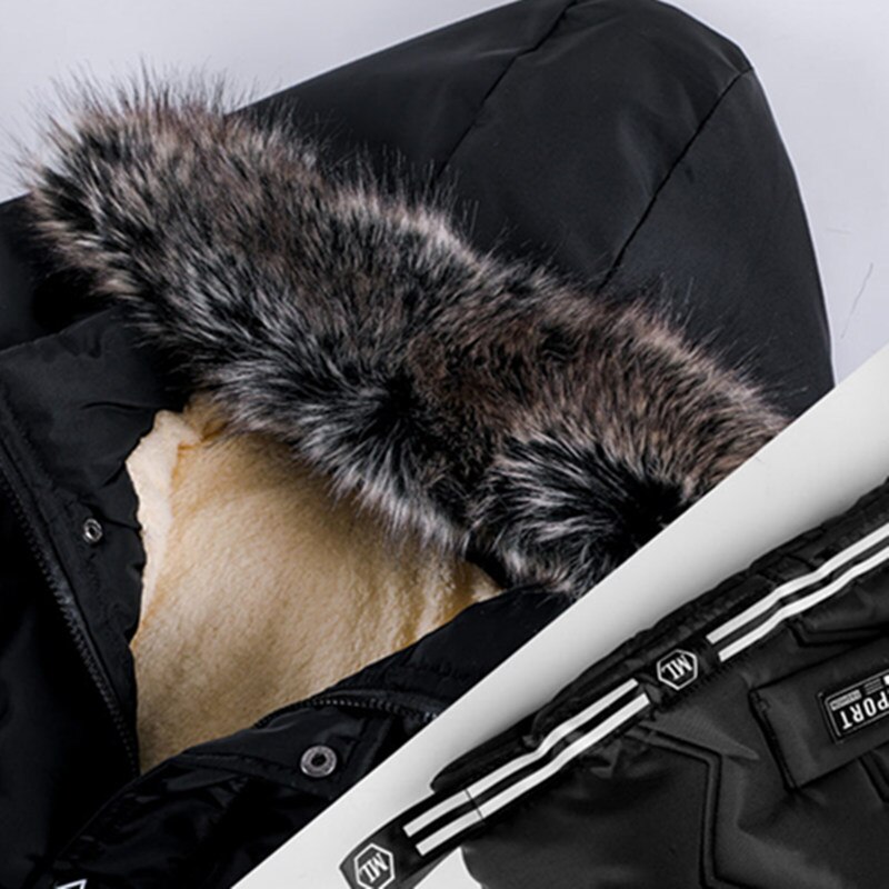Vestes d'hiver chaudes pour garçons de 12 à 13 ans, costumes d'hiver à capuche pour adolescents, vêtements d'extérieur doublés chauds,