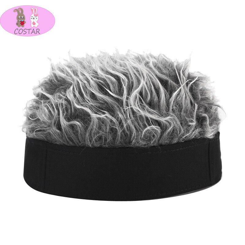 COFUN 2020 odzież Streetwear na jesień i zimę śmieszne czapka z peruką mężczyzn