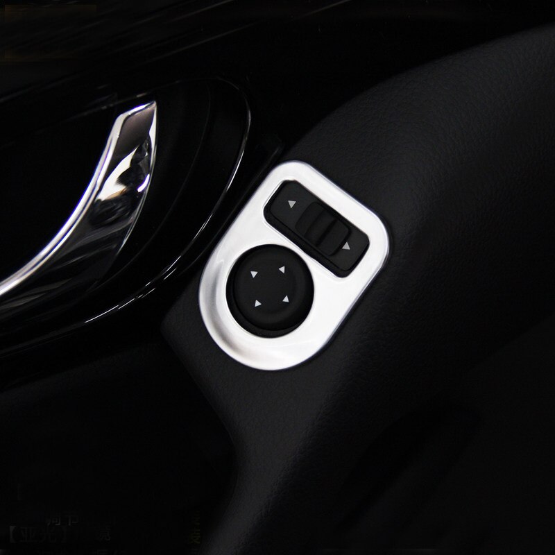 For Nissan Qashqai J11 ABS Matte Interior Rearview Mirror Adjustment Button Cover Trim 1PCS Car Styling