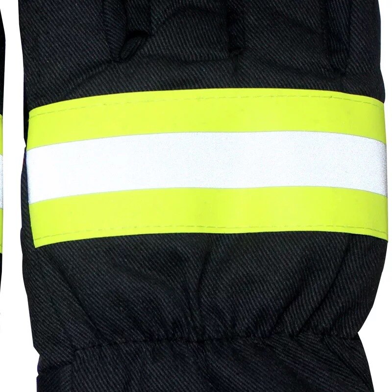 Reflective Belt Fireproof Gloves Wear-resistant Non-slip Safety Gloves Black Firefighters Safety Protection Products Fire Gloves