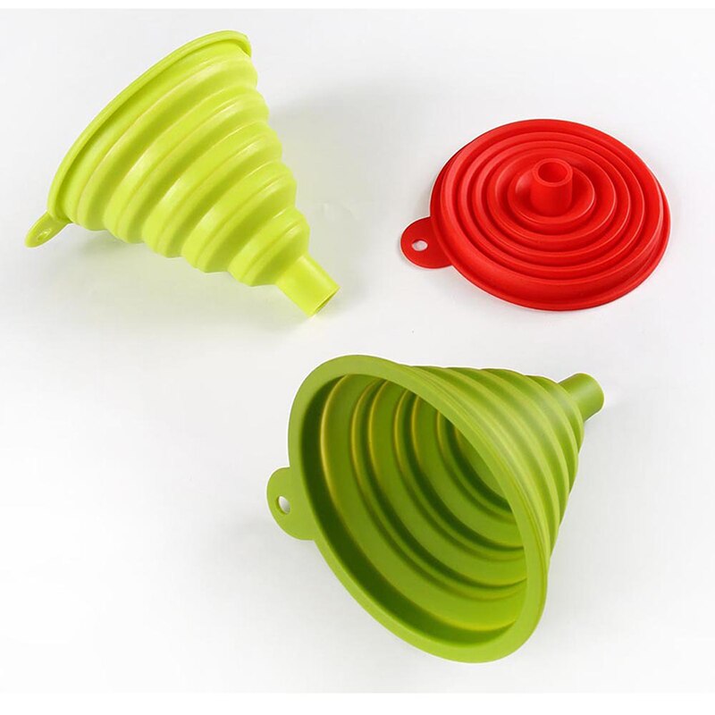 1pcs Mini Foldable Funnel Silicone Collapsible Funnel Folding Portable Funnels Be Hung Household Liquid Dispensing Kitchen Tools
