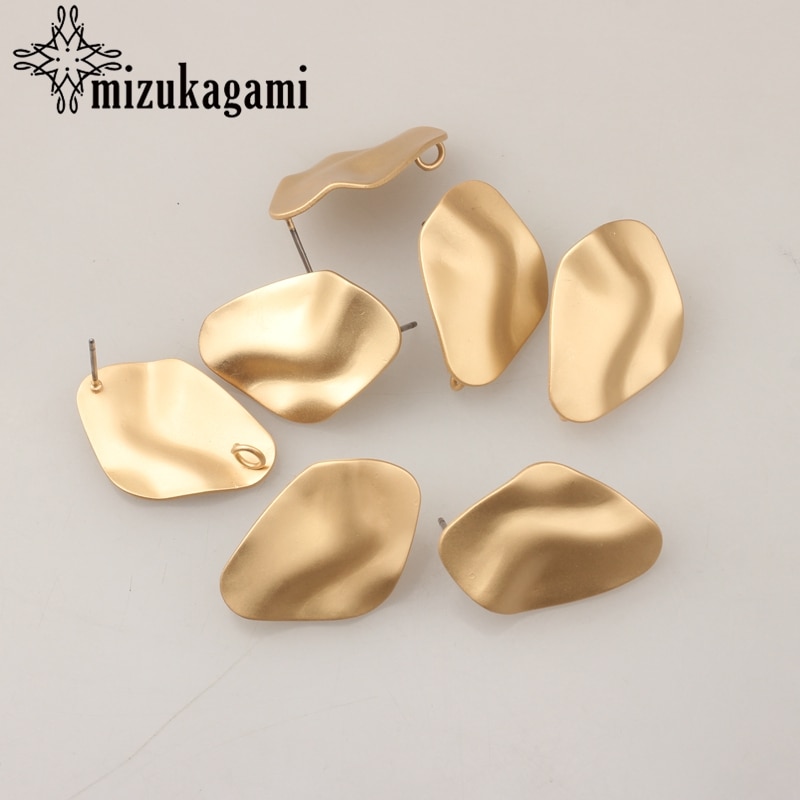 Zink-legierung Goldene 3D Geometrische Ohrringe Basis Ohrringe Stecker 18*26mm 6 teile/los Für DIY Ohrringe, Der zubehör