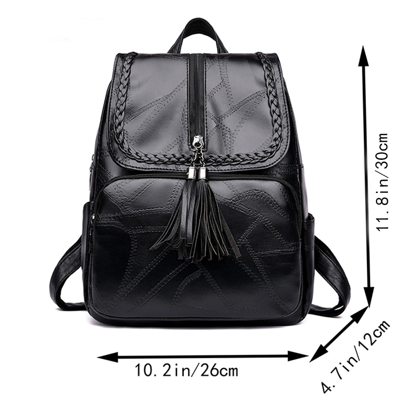 Mochila feminina bolsa escolar clássica preta à prova d'água bolsa de ombro de viagem multifuncional mochila feminina