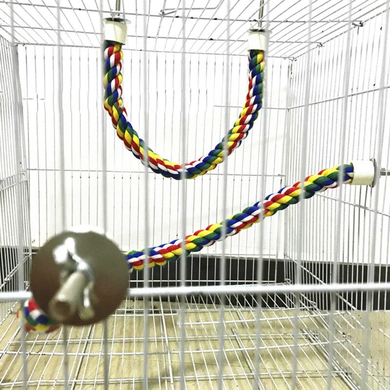 Juguetes para pájaros colgantes Multicolor, cuerda elástica para pájaros, Calopsita, accesorios para loros,
