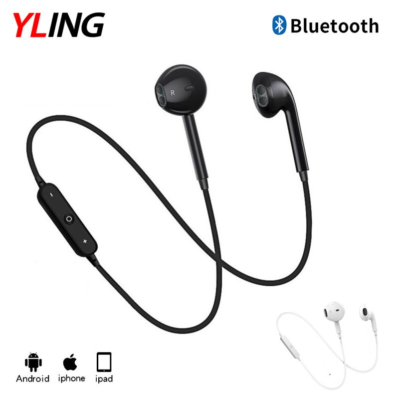 S6 Draadloze Bluetooth Headset Sport Nekband Headset 3D Stereo Ingebouwde Microfoon Ondersteunt Verschillende Smart Telefoon Programma 'S