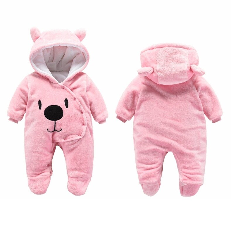 Newborn Winter Bear Jumpsuit Baby Clothing Girl Cartoon Clothes Boy Clothes Thickened Baby Jumpsuit